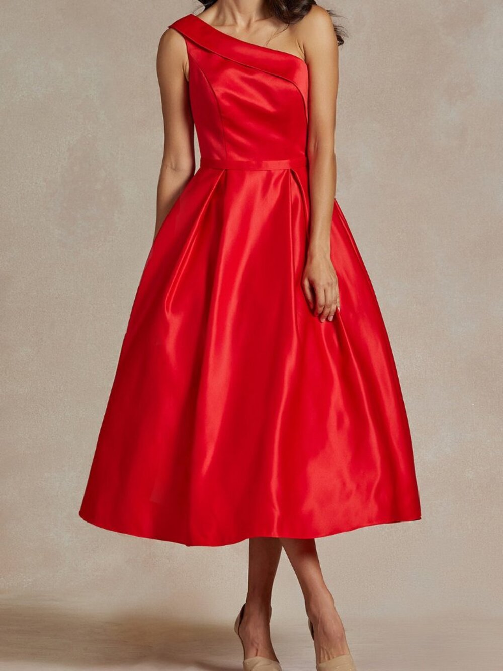 RED COCKTAIL ONE SHOULDER FORMAL DRESS. PROM PARTY MILITYARY BALL WEDDING GUEST
